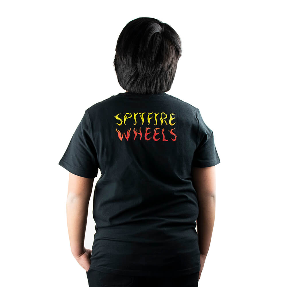 POLERA MANGA CORTA NIÑO JUVENIL SPITFIRE BIGHEAD SFW NEGRA