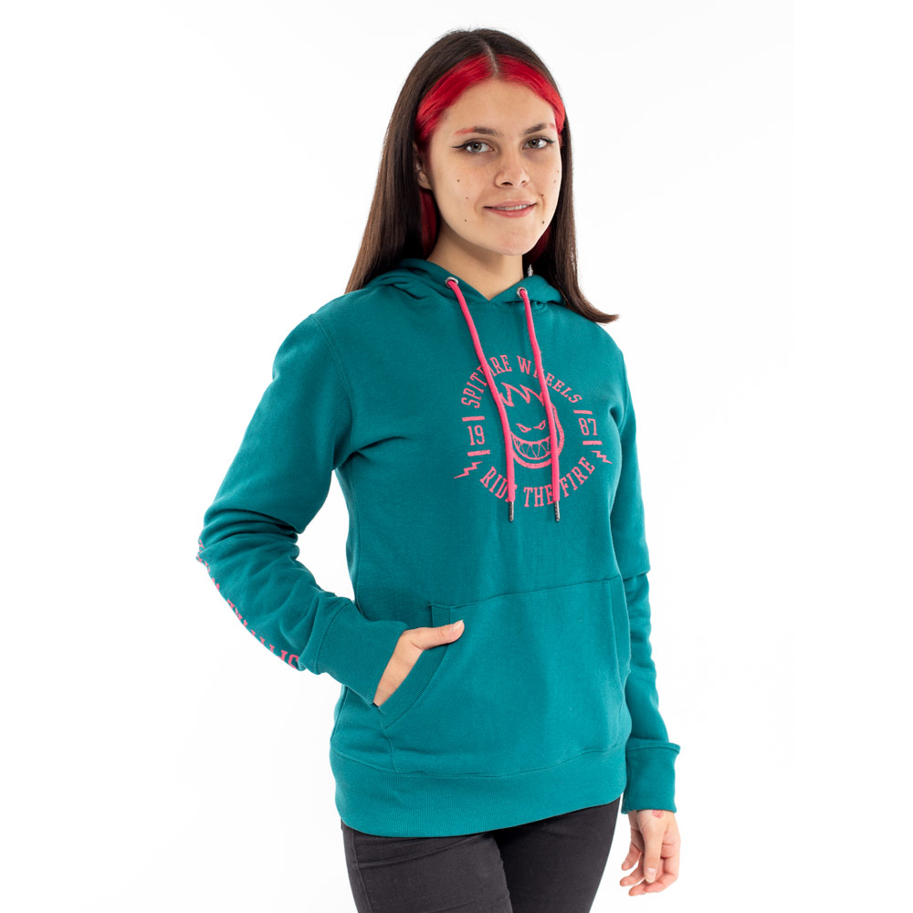 POLERON HOODIE MUJER SPITIFIRE TURQUESA