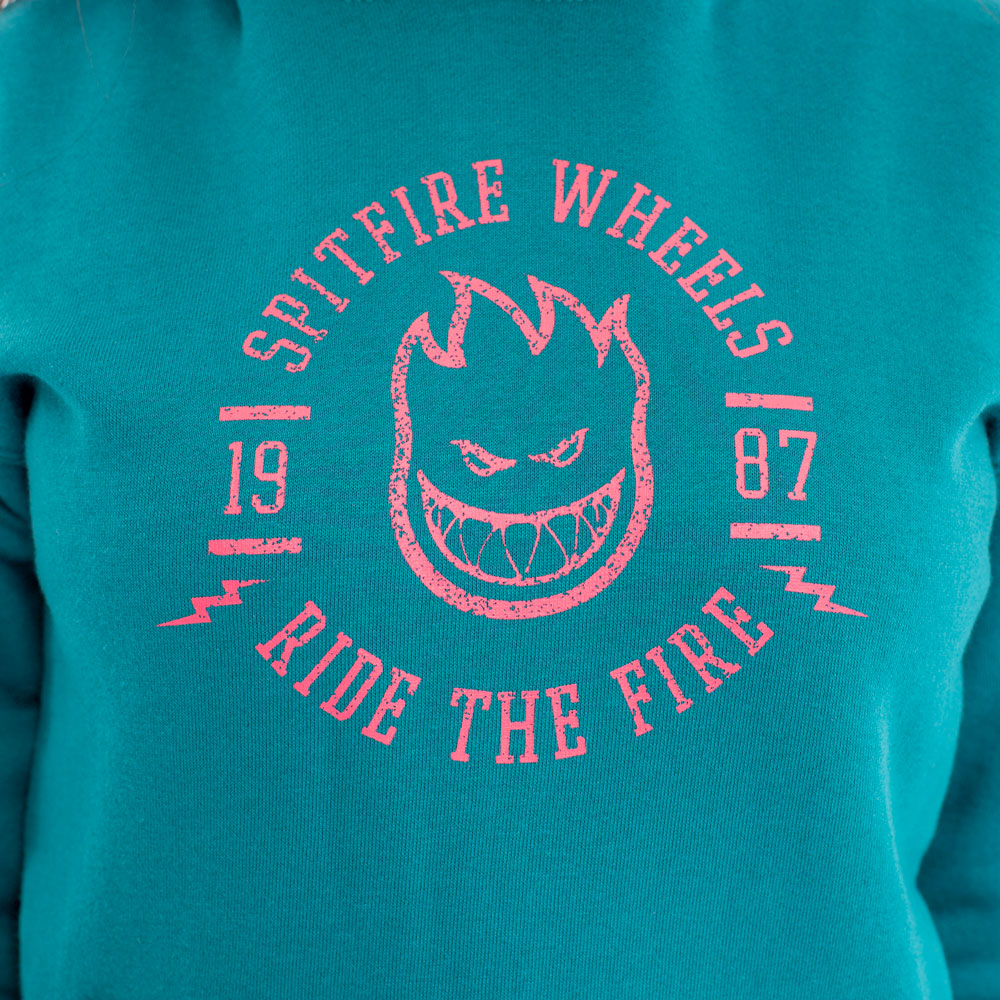 POLERON HOODIE MUJER SPITIFIRE TURQUESA