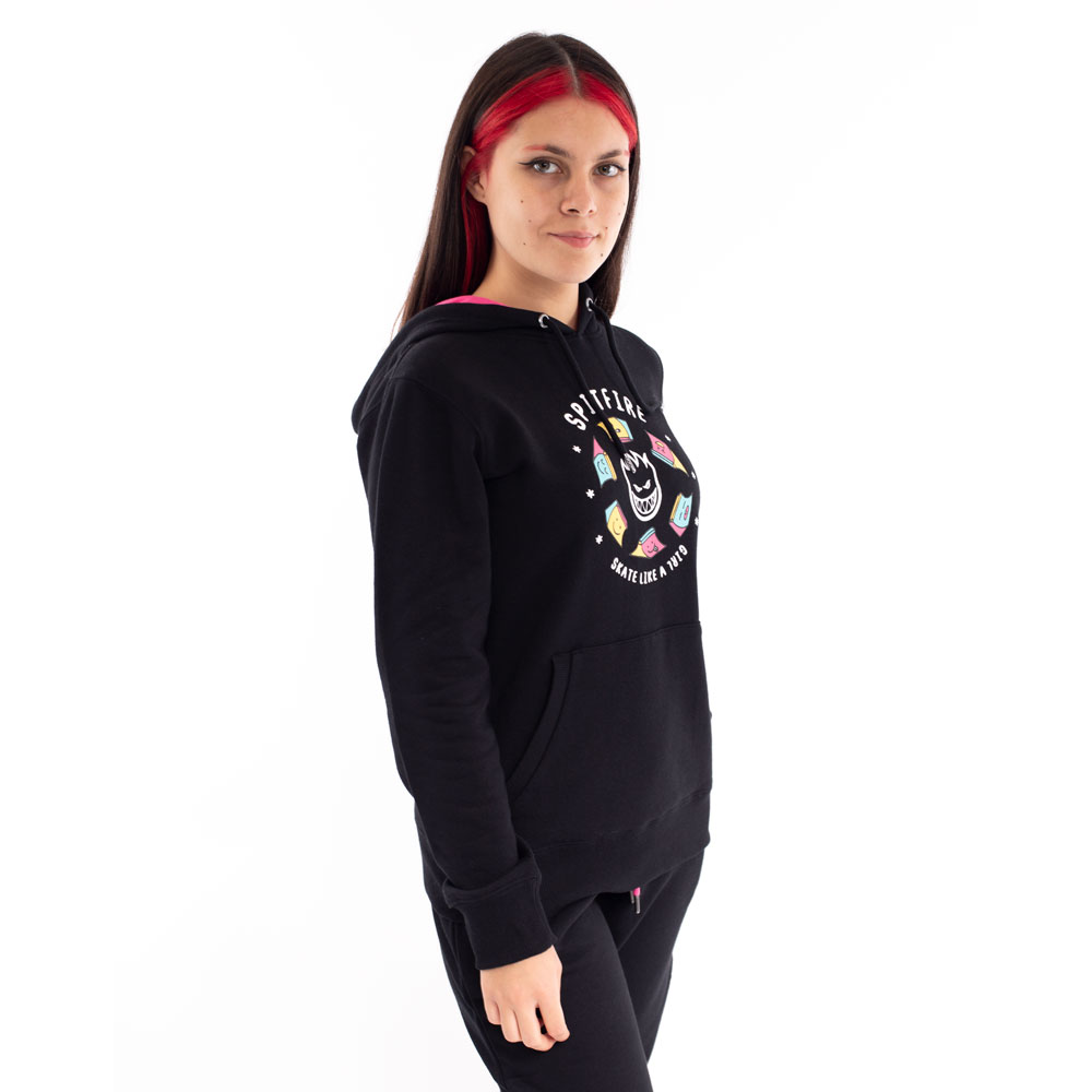 POLERON HOODIE MUJER SPITIFIRE NEGRO