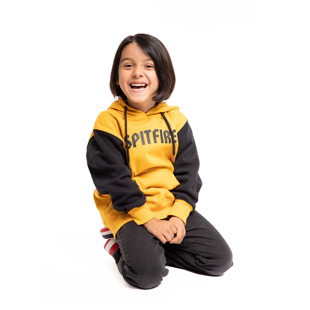 POLERON HOODIE HOMBRE INFANTIL SPITFIRE AMARILLO