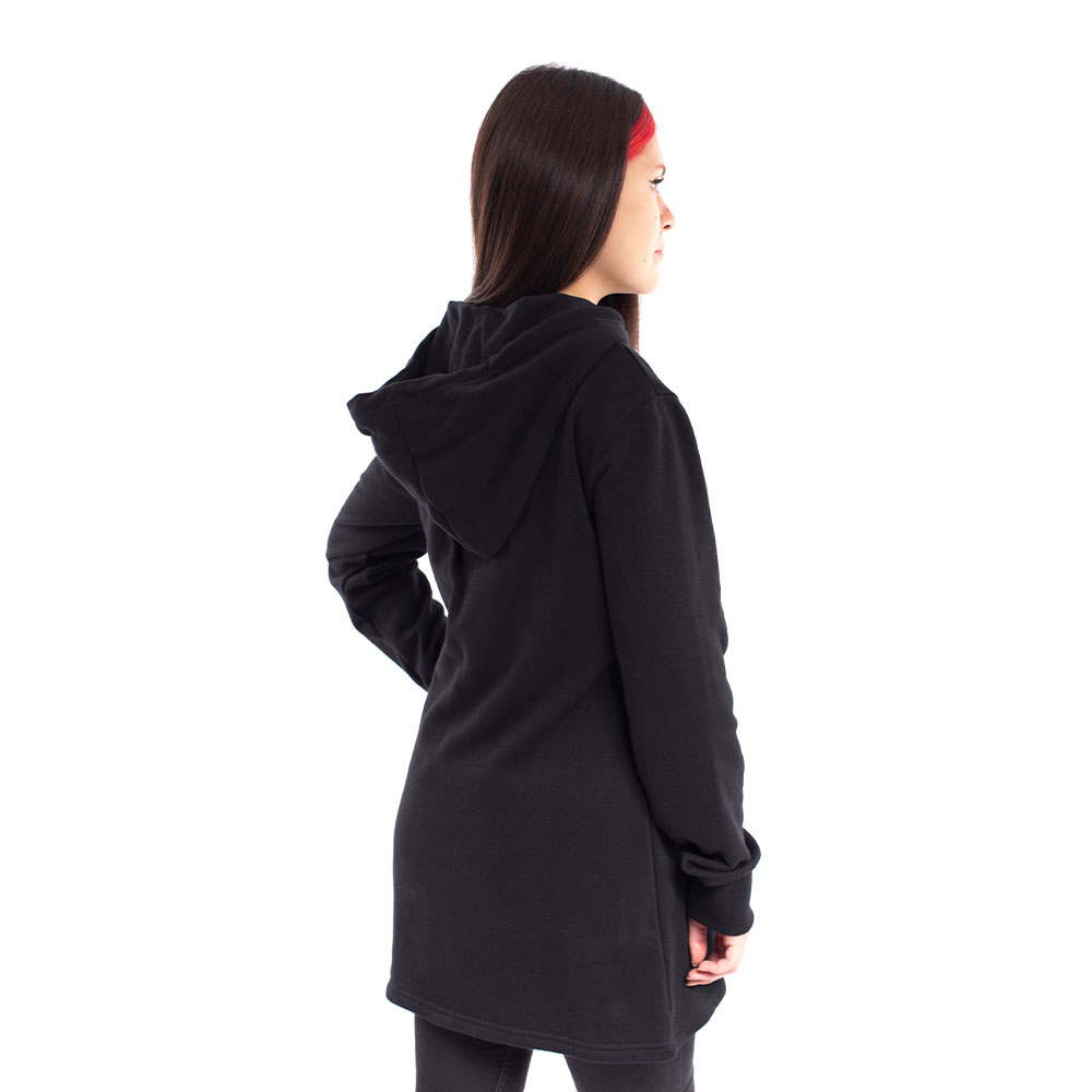 POLERON HOODIE LONG FIT MUJER SPITIFIRE NEGRO