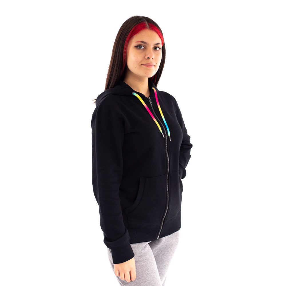 Polerón con Cierre y Capucha para Mujer Spitfire Skate Like a Girl Back Negro 