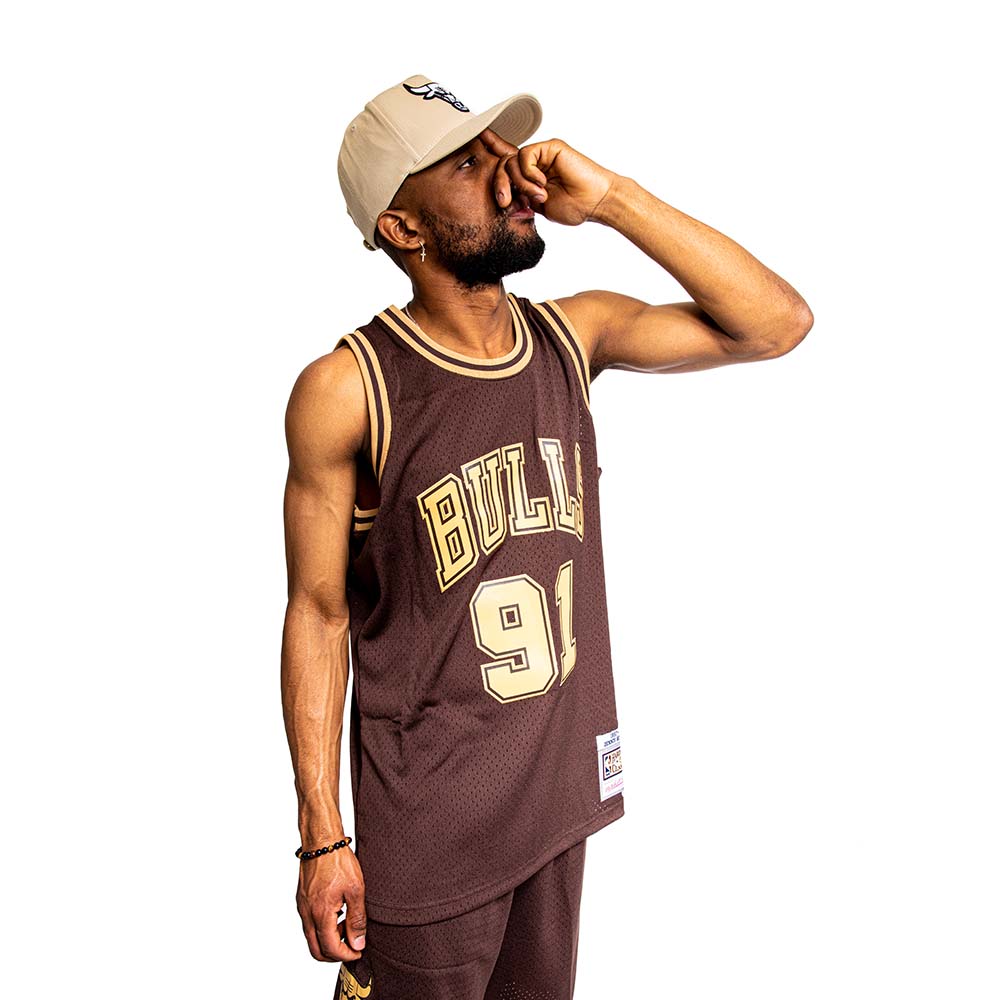 NBA LUX BROWN SWINGMAN JERSEY BULLS 1997 DENNIS RODMAN