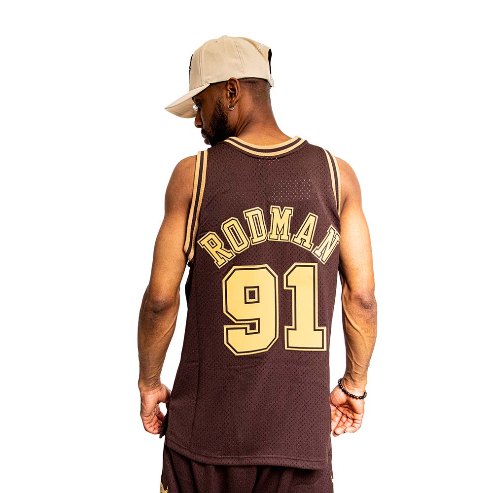 NBA LUX BROWN SWINGMAN JERSEY BULLS 1997 DENNIS RODMAN