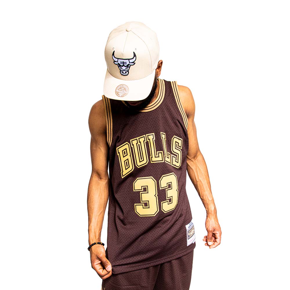 NBA LUX BROWN SWINGMAN JERSEY BULLS 1997 SCOTTIE PIPPEN