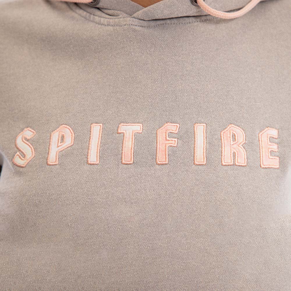 POLERON HOODIE LONG FIT SPITFIRE MUJER GRIS OSCURO