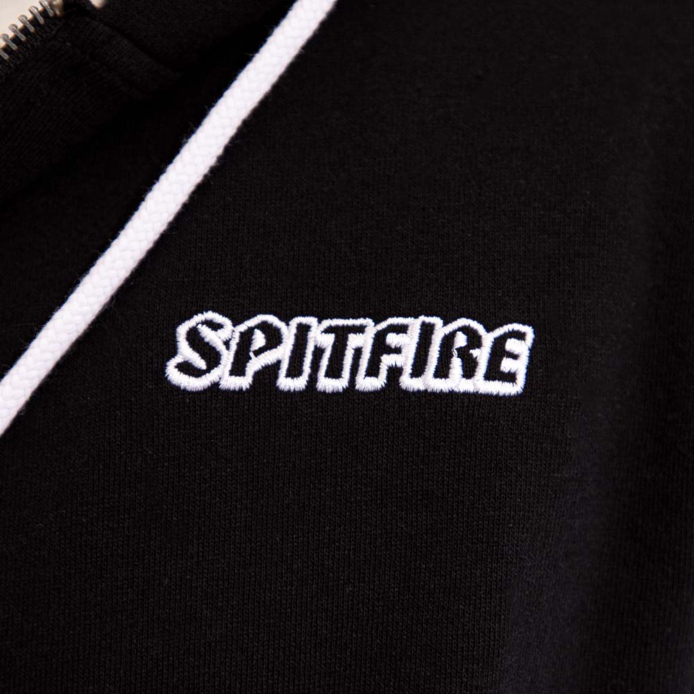 Poleron Full Zipper Con Capucha Spitfire Hombre Negro