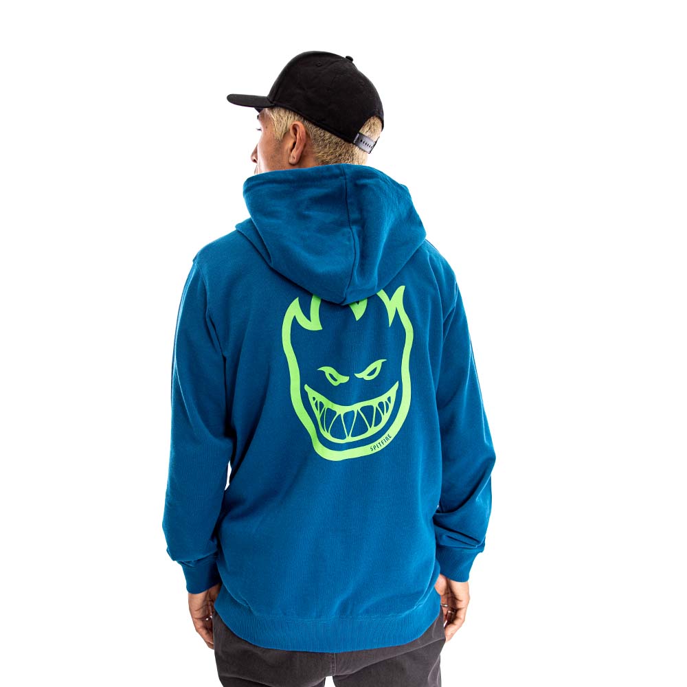 Poleron Full Zipper Spitfire Big Head Hombre Azul