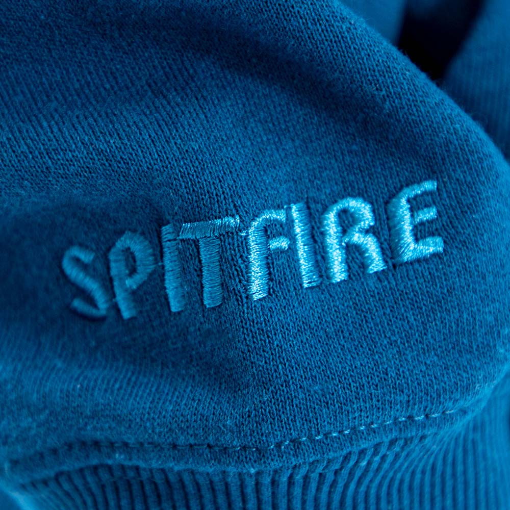 Poleron Full Zipper Spitfire Big Head Hombre Azul