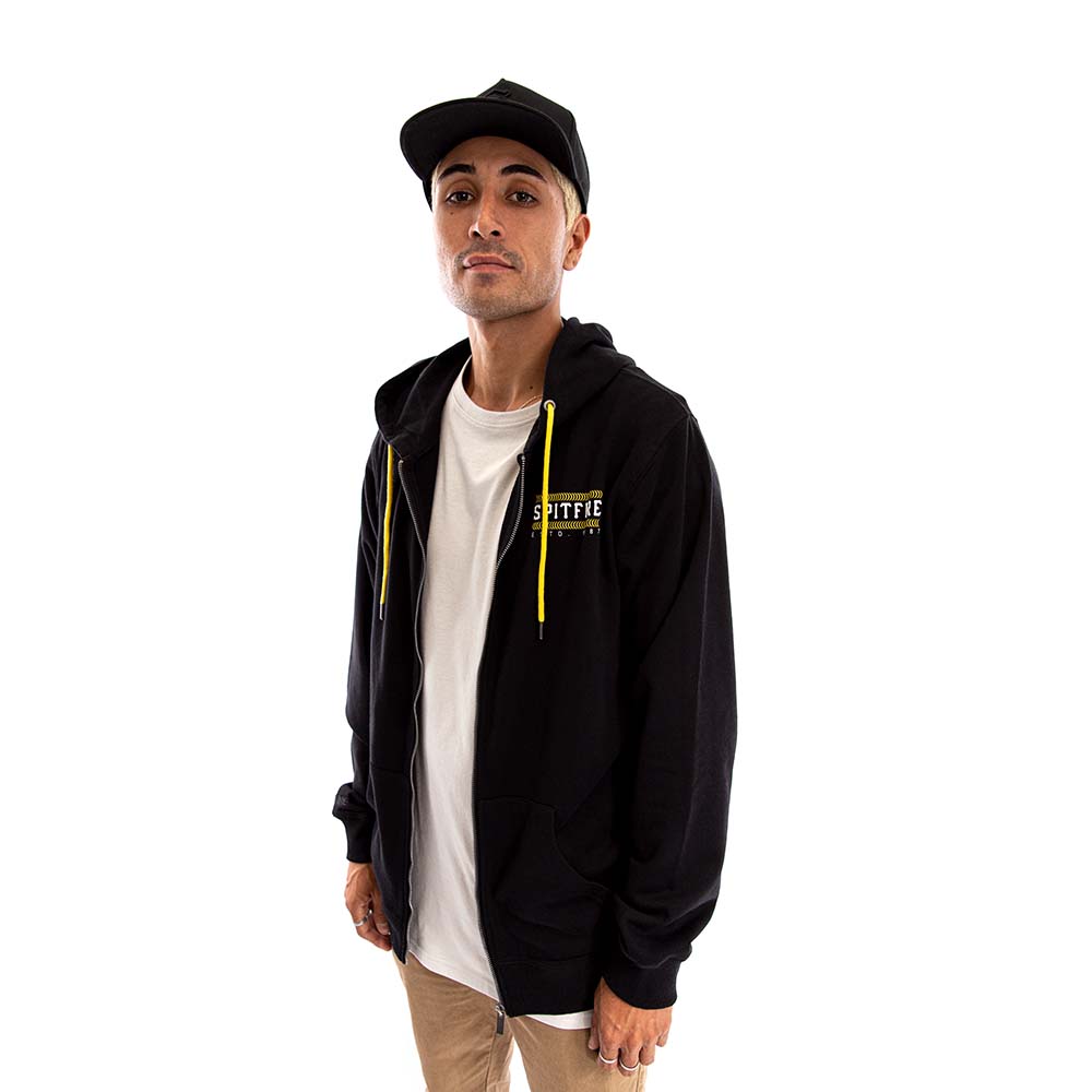 Poleron Full Zipper Spitfire Wheels Hombre Negro