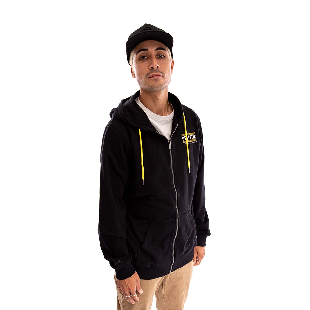 Poleron Full Zipper Spitfire Wheels Hombre Negro