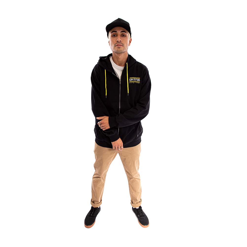 Poleron Full Zipper Spitfire Wheels Hombre Negro