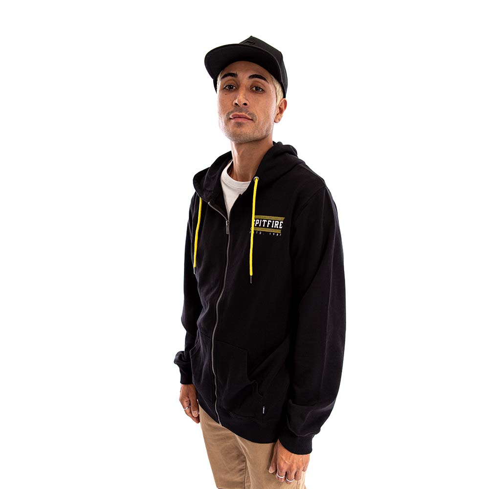Poleron Full Zipper Spitfire Wheels Hombre Negro