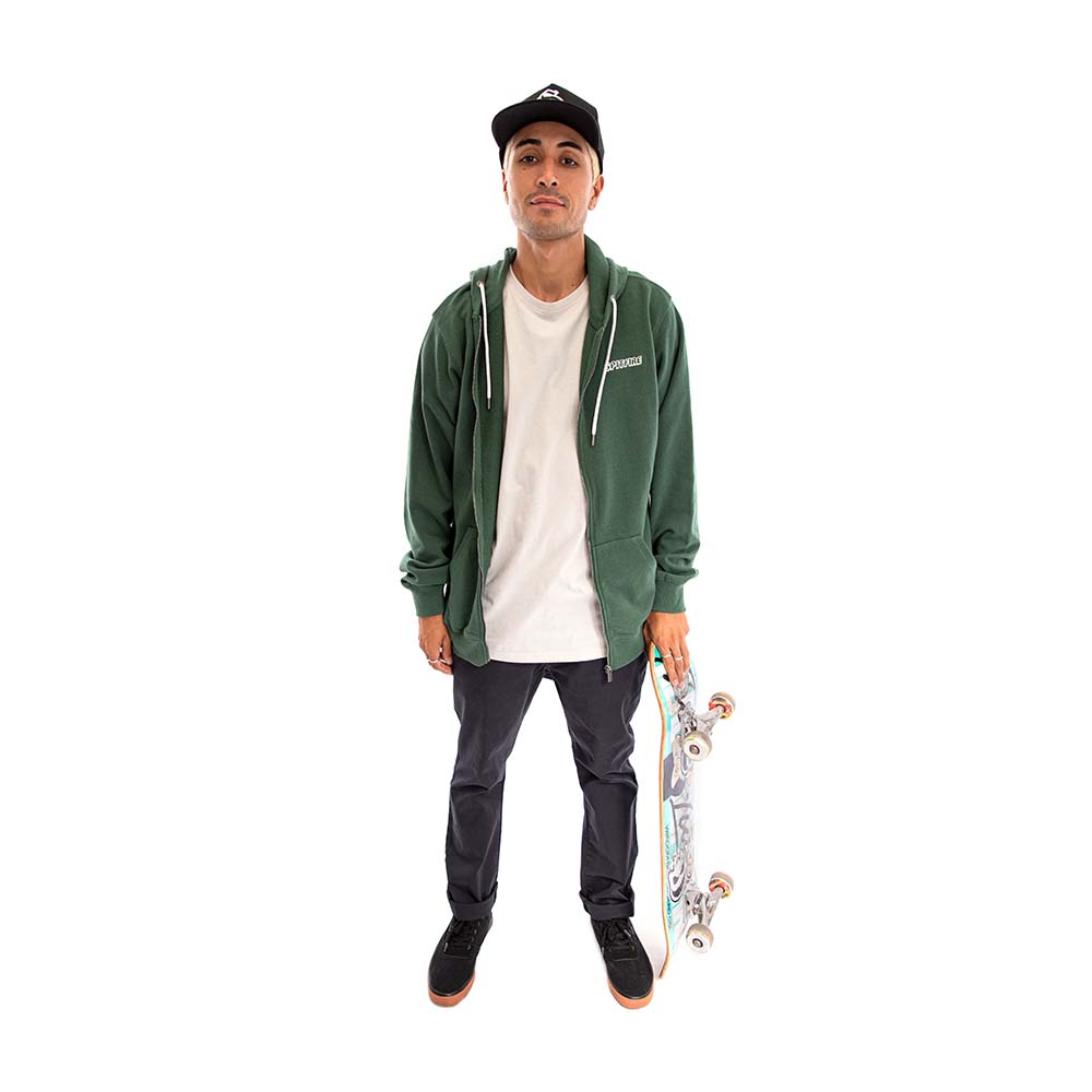 Poleron Full Zipper Spitfire Big Head Hombre Verde Oscuro