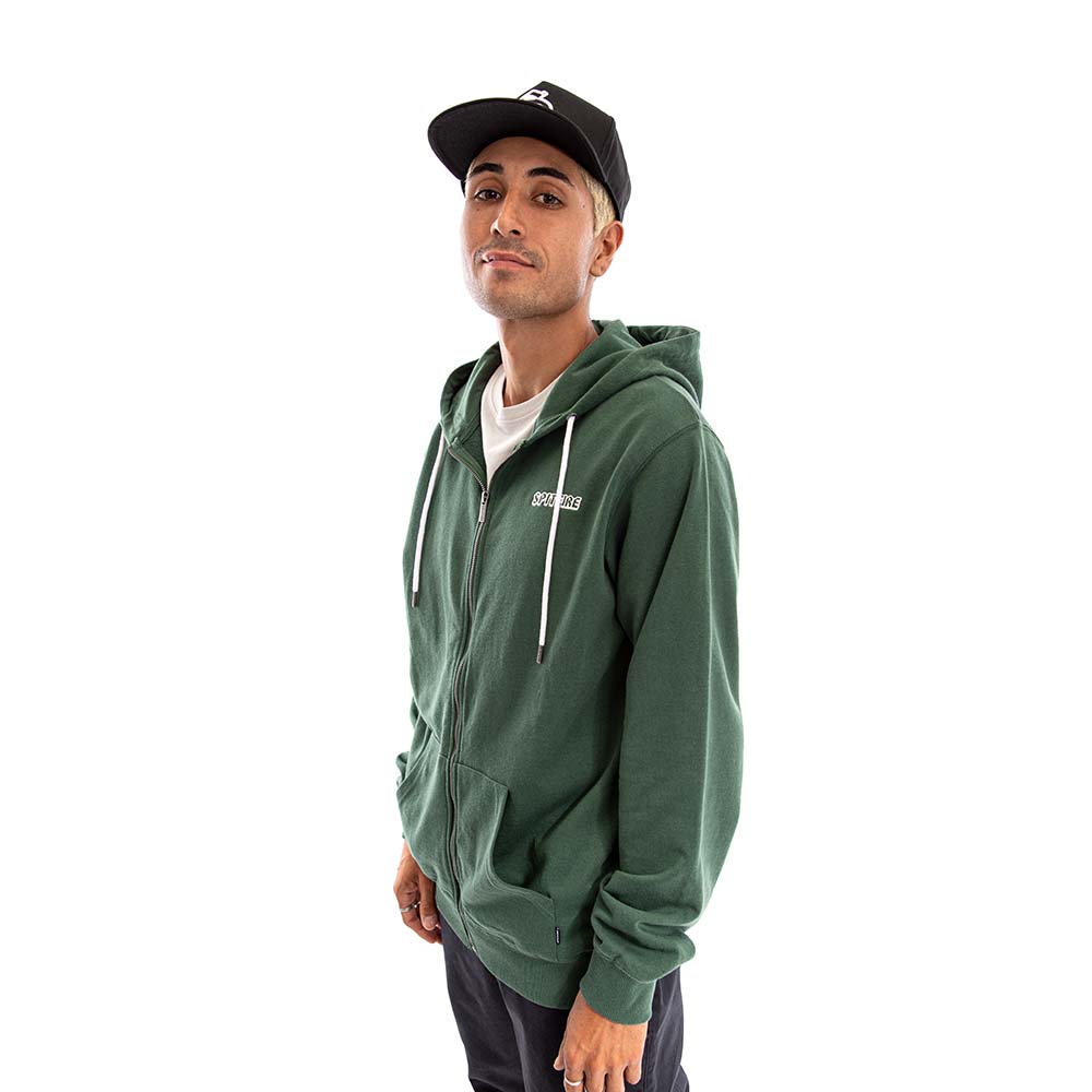 Poleron Full Zipper Spitfire Big Head Hombre Verde Oscuro