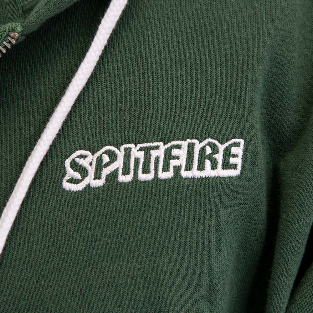 Poleron Full Zipper Spitfire Big Head Hombre Verde Oscuro