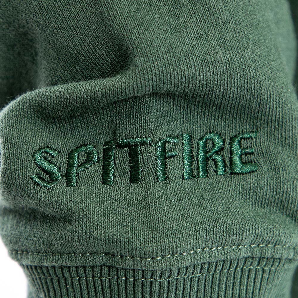 Poleron Full Zipper Spitfire Big Head Hombre Verde Oscuro