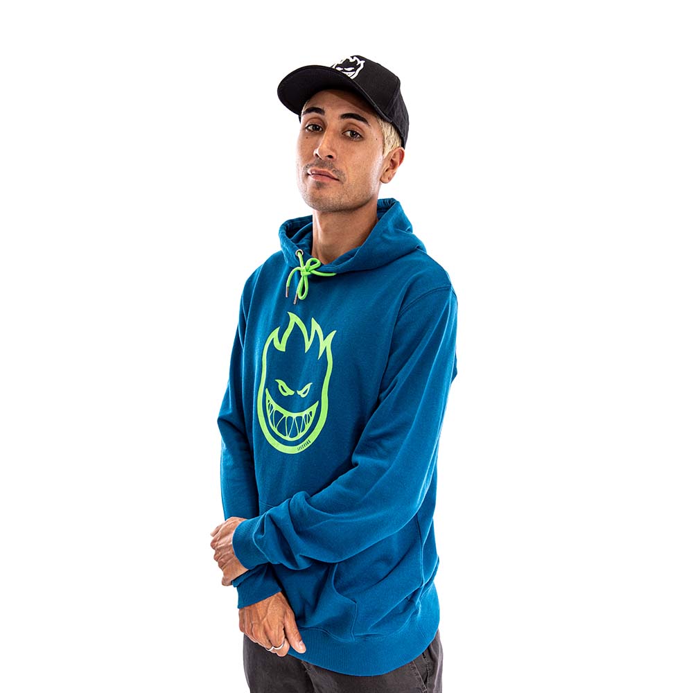 Poleron Hoodie Canguro Spitfire Hombre Azul