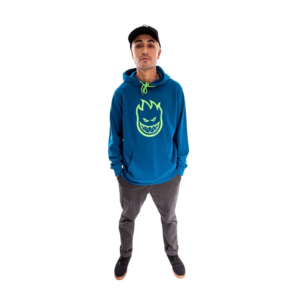 Poleron Hoodie Canguro Spitfire Hombre Azul