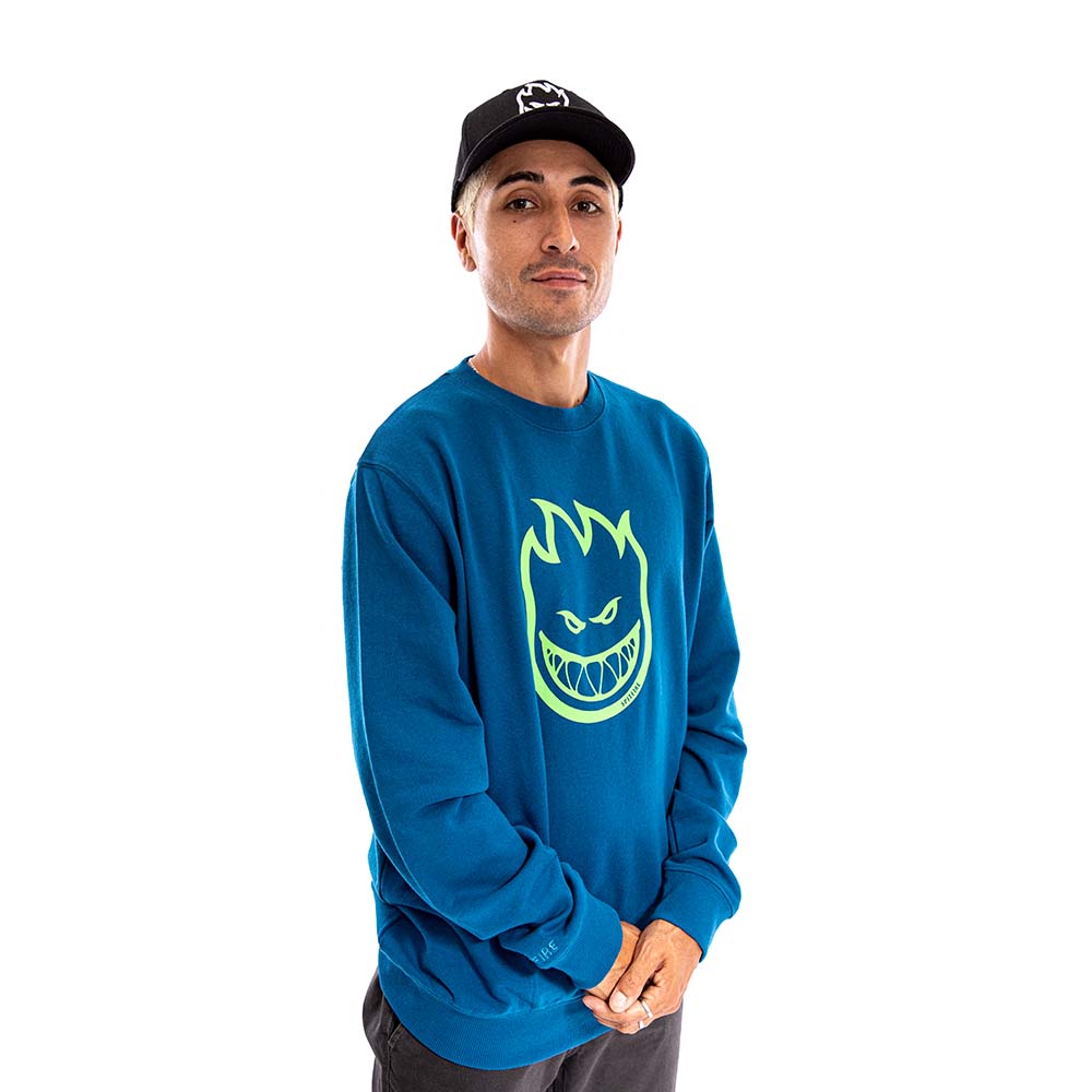 Poleron Crew Spitfire Bighead Hombre Azul