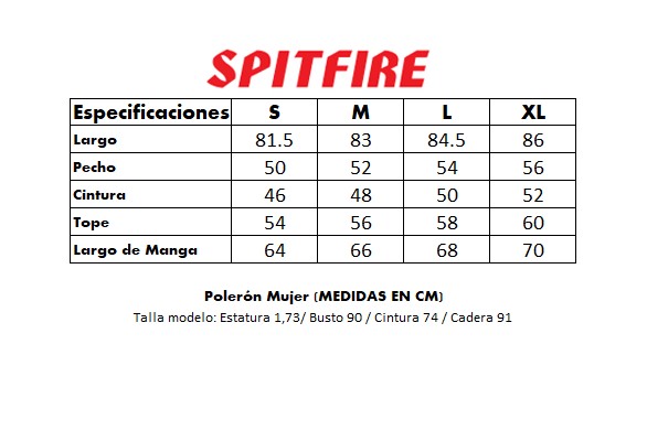 Poleron cuello redondo mujer spitfire 360 negro 2023