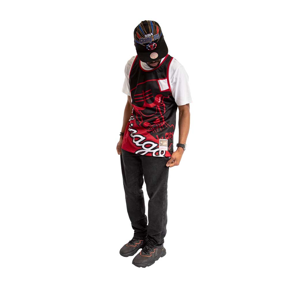Tank Top Nba Big Face Fashion Tank 5.0 Hardwood Classics Chicago Bulls Black Mitchell And Ness