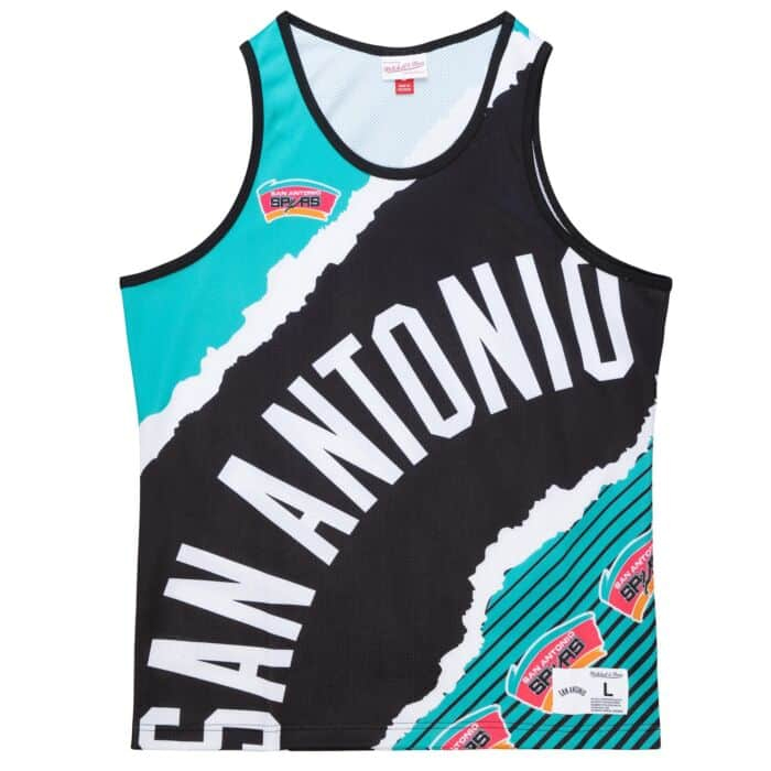Tank Top Nba Jumbotron 2.0 Mesh Tank Hardwood Classics San Antonio Spurs Original Team Colors Mitchell And Ness