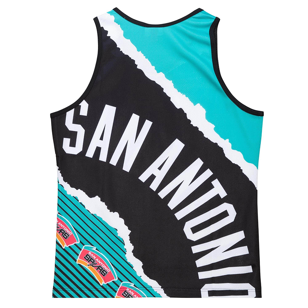 Tank Top Nba Jumbotron 2.0 Mesh Tank Hardwood Classics San Antonio Spurs Original Team Colors Mitchell And Ness