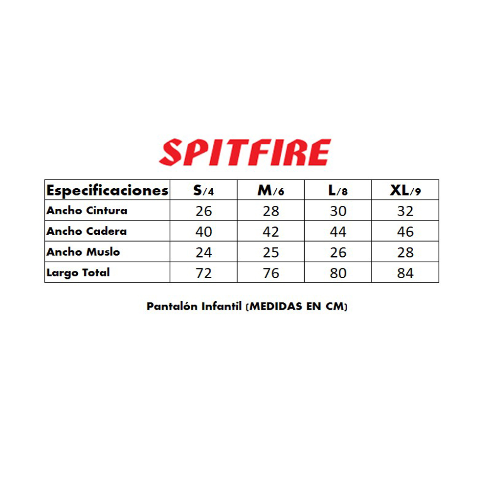 Jogger niño spitfire long fit fire negro