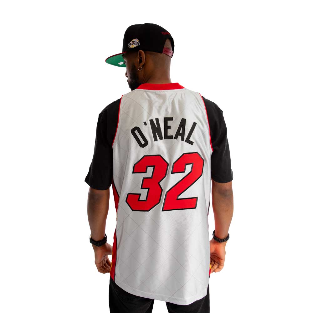 Swingman Nba Shaquille O'Neal Miami Heat Mitchell &amp; Ness 2005-06 Hardwood Classics 75th Anniversary Jersey - Platinum Mitchell And Ness