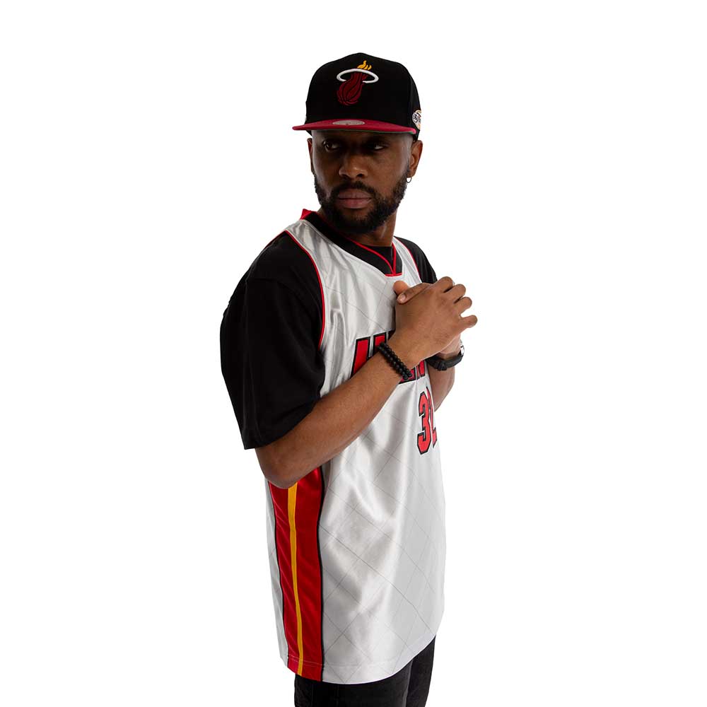 Swingman Nba Shaquille O'Neal Miami Heat Mitchell &amp; Ness 2005-06 Hardwood Classics 75th Anniversary Jersey - Platinum Mitchell And Ness