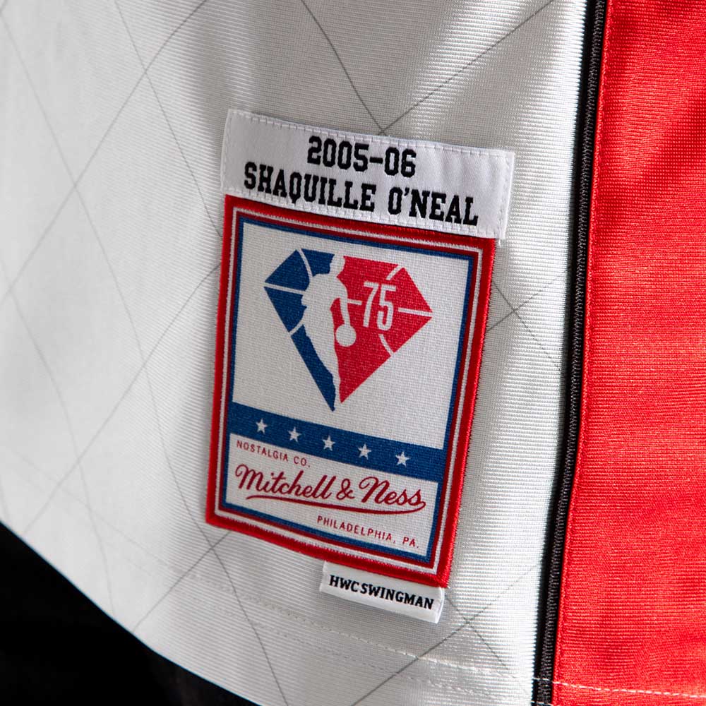 Swingman Nba Shaquille O'Neal Miami Heat Mitchell &amp; Ness 2005-06 Hardwood Classics 75th Anniversary Jersey - Platinum Mitchell And Ness