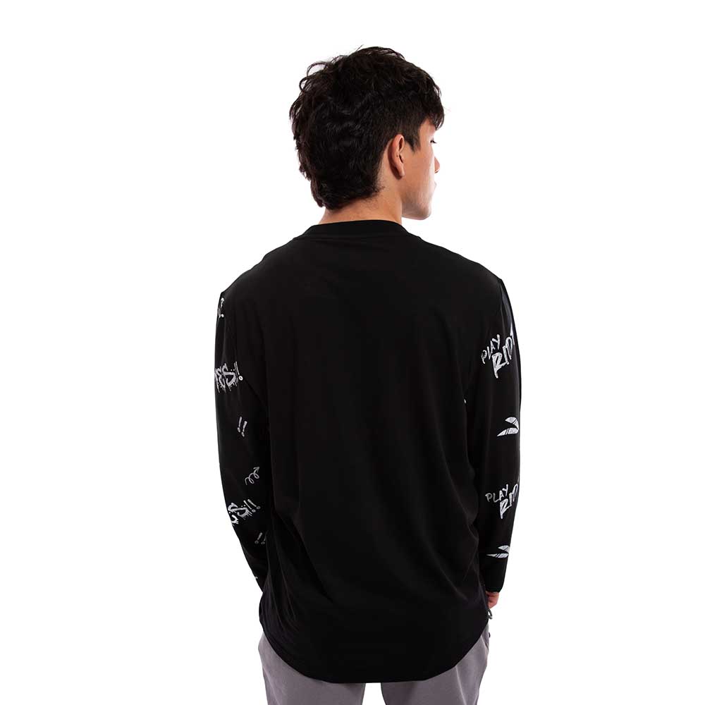 Polera Cac1ke Manga Larga Estampada Negro