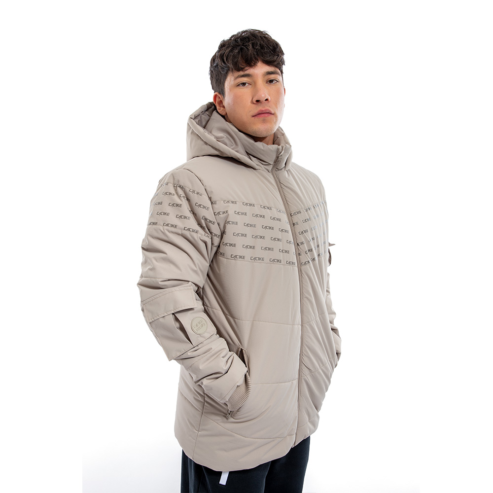 Parka Cac1ke Manga Larga Beige