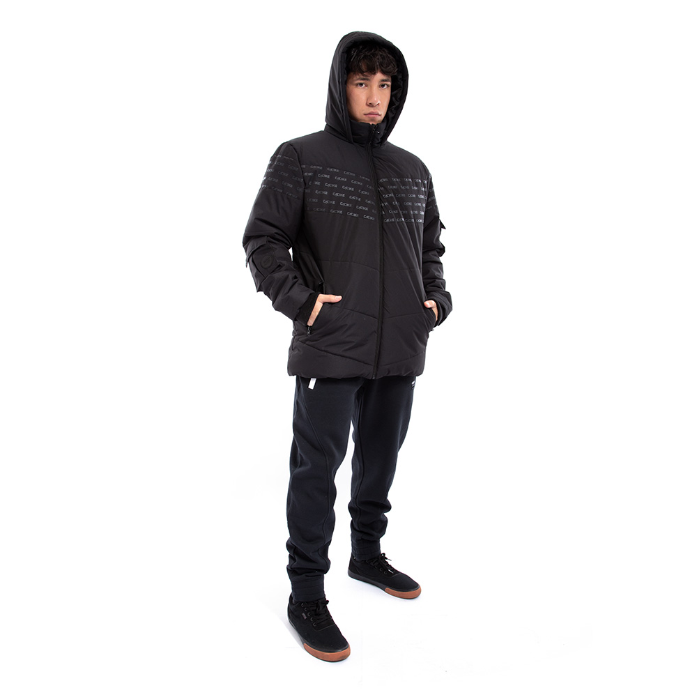 Parka Cac1ke Manga Larga Negro