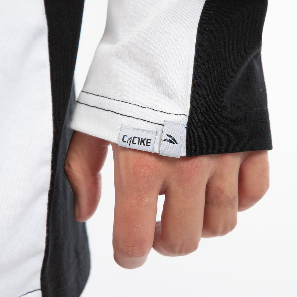Polera Cac1ke Manga Larga Negro Blanco