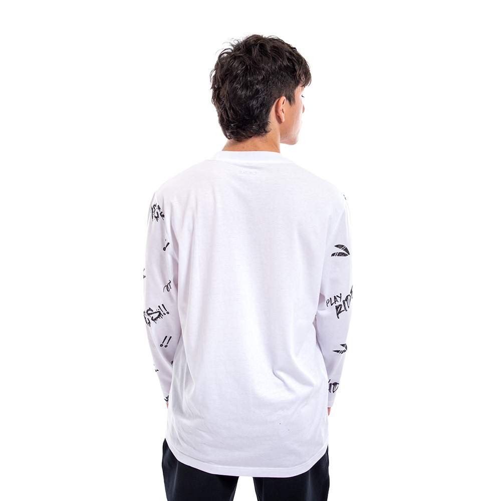 Polera Cac1ke Manga Larga Estampada Blanco