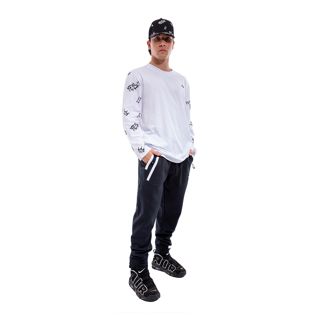 Polera Cac1ke Manga Larga Estampada Blanco
