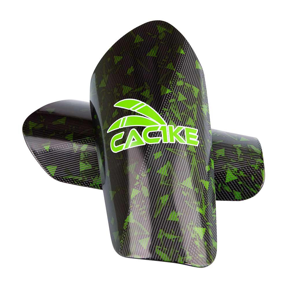 CANILLERAS DE FUTBOL CAC1KE LOGO NEGRO-VERDE