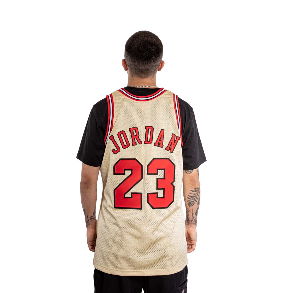 Polera Nba Gold Jersey Bulls 95 Mj Mitchell And Ness