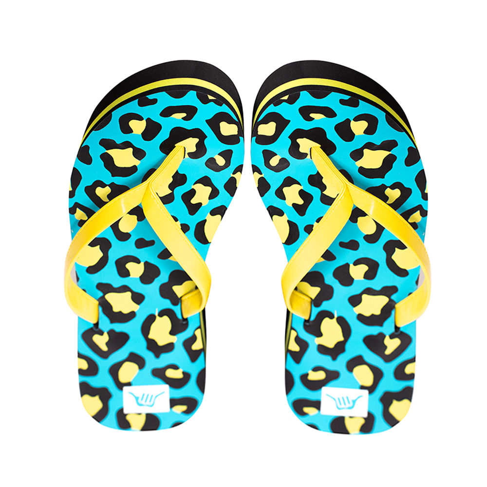 Sandalias hawaiana con plataforma mujer hang loose animal print celeste 