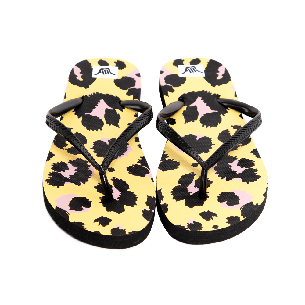 Sandalias Mujer Hawaianas Animal Print Amarillo Hang Loose