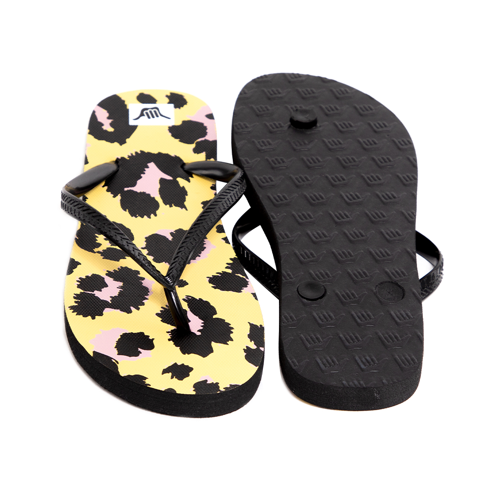 Sandalias Mujer Hawaianas Animal Print Amarillo Hang Loose