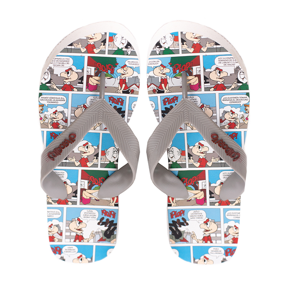 Sandalias Unisex Hawaianas Gris Condorito