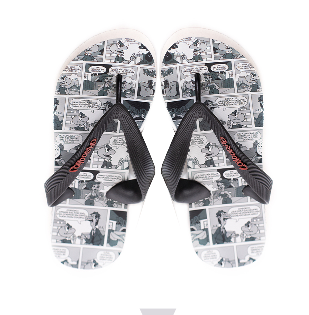 Sandalias Unisex Hawaianas Gris Negro Condorito