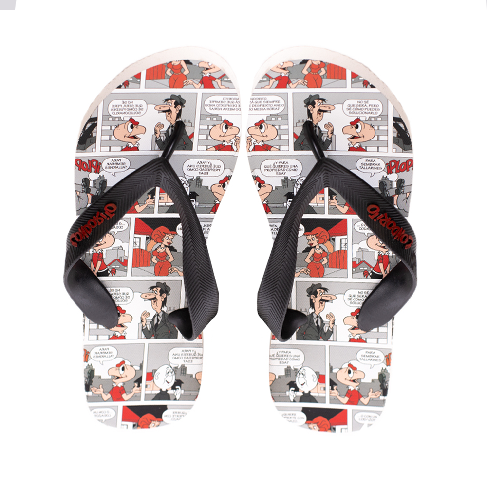 Sandalias Unisex Hawaianas Negro Condorito