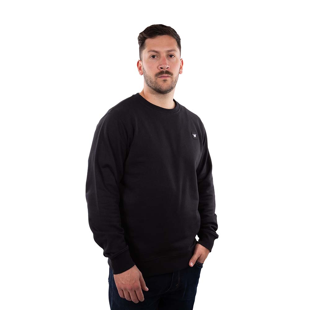 POLERON CREW NECK HANG LOOSE MINILOGO HOMBRE NEGRO