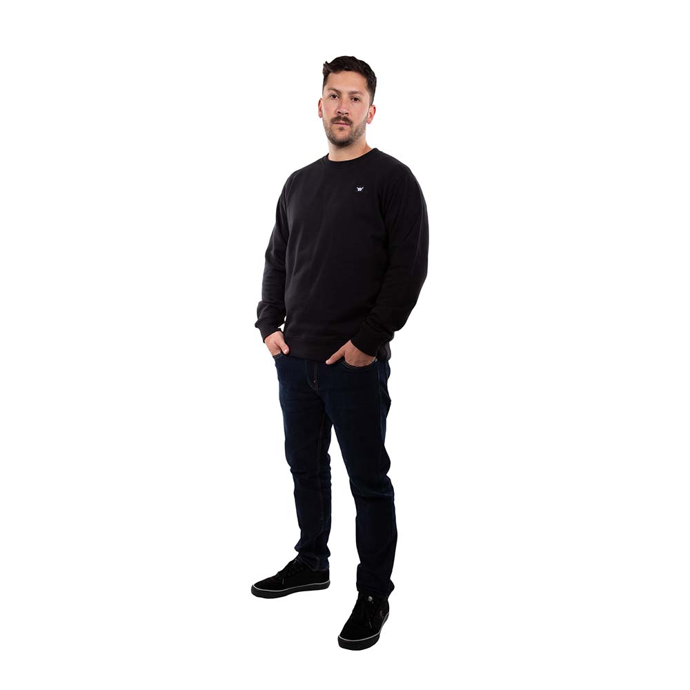 POLERON CREW NECK HANG LOOSE MINILOGO HOMBRE NEGRO