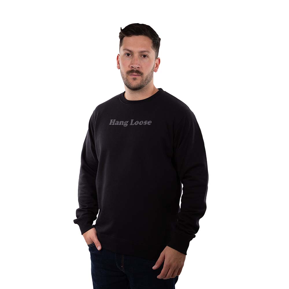 POLERON CREW NECK HANG LOOSE SALTY HOMBRE NEGRO